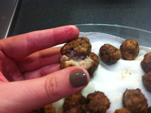 Just cooked meatballs